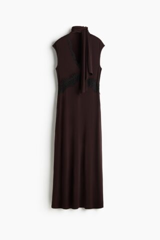 H & M - Jurk met sjaaldetail - Bordeauxrood