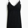 H & M - Jurk met kant - Zwart