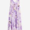 H & M - Midi-jurk van lyocellmix - Lichtpaars/Bloemen
