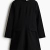 H & M - Jurk met schoudervullingen - Zwart