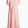 H & M - Satijnen jurk met strikbanden - Lichtroze
