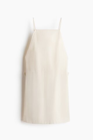 H & M - Jurk met laag rugdecolleté en strik - Roomwit