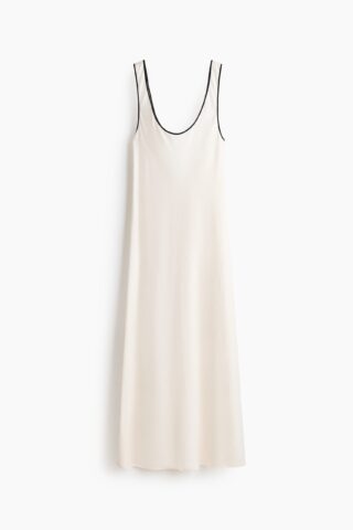 H & M - Slip-on jurk van linnenmix - Wit