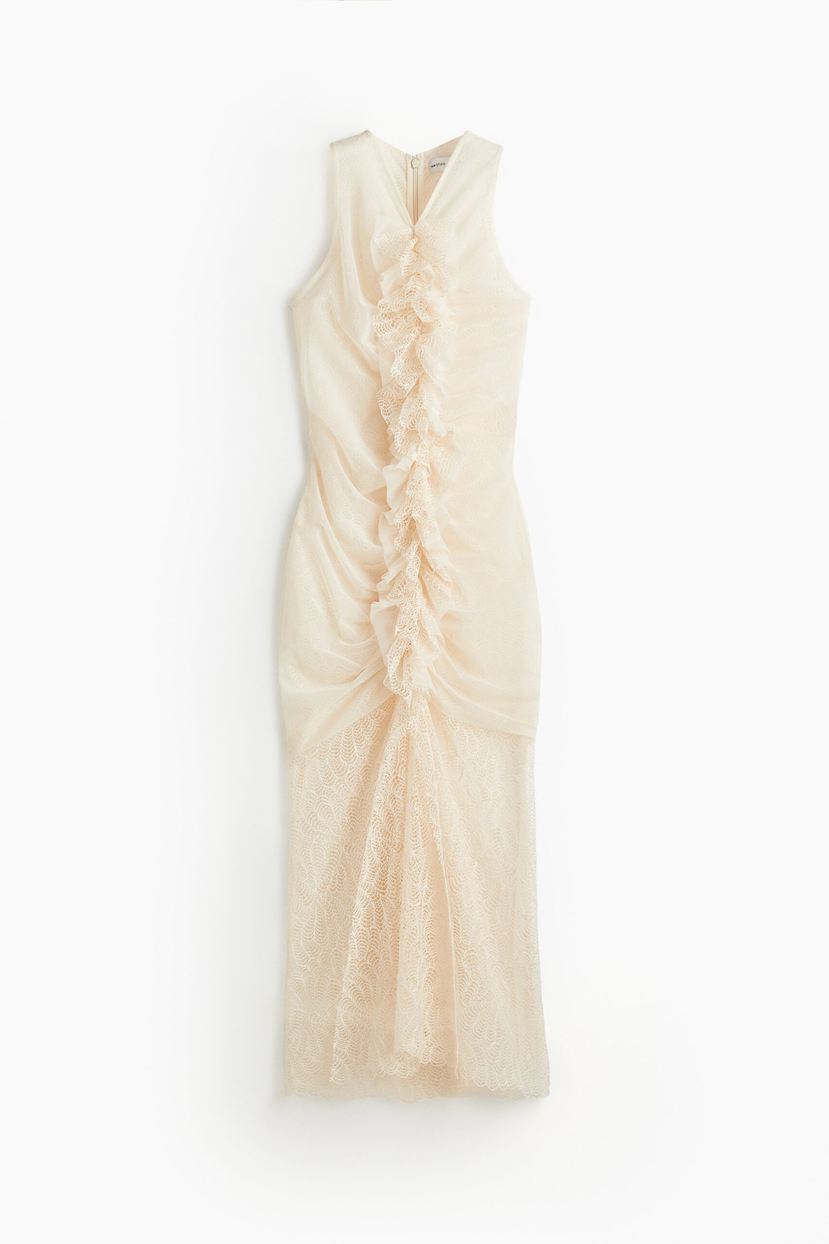 H & M - Kanten jurk met ruches - Roomwit H & M - Kanten jurk met ruches - Roomwit