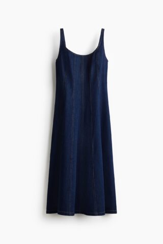 H & M - Denim midi-jurk - Donker Denimblauw