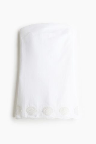 H & M - Bandeaujurk met kralen - Wit