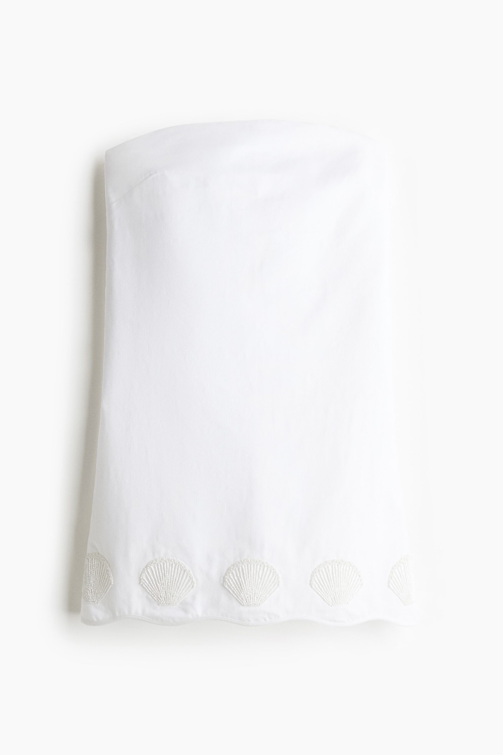H & M - Bandeaujurk met kralen - Wit H & M - Bandeaujurk met kralen - Wit