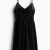 H & M - Strappy jurk met smokwerk - Zwart