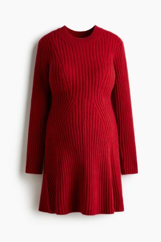 H & M - MAMA Ribgebreide jurk - Rood