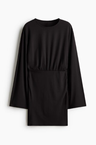 H & M - Tricot jurk met lange mouwen - Zwart