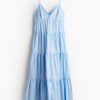 H & M - Strappy strokenjurk - Lichtblauw