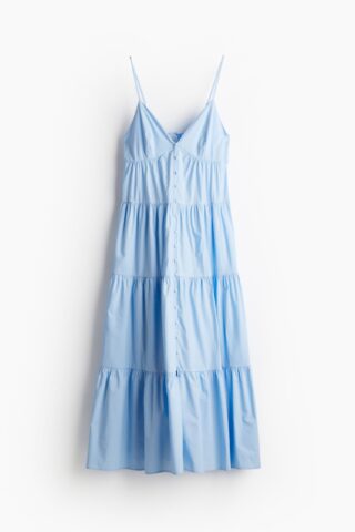 H & M - Strappy strokenjurk - Lichtblauw