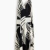 H & M - Jurk met godetplooien - Zwart/Dessin