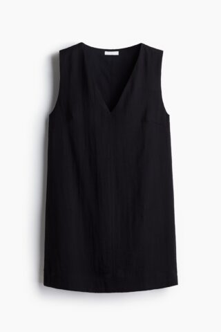 H & M - Shift-jurk met V-hals - Zwart