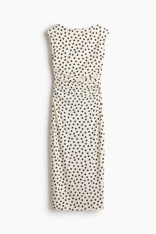 H & M - Jurk met kapmouwtjes - Roomwit/Polkadot