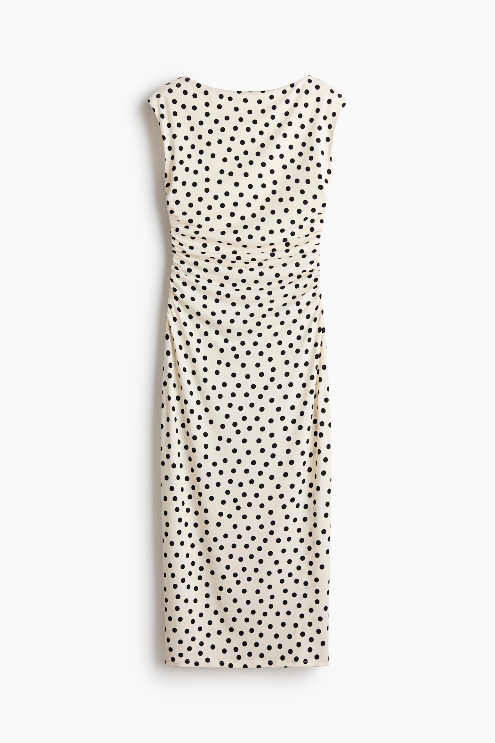 H & M - Jurk met kapmouwtjes - Roomwit/Polkadot