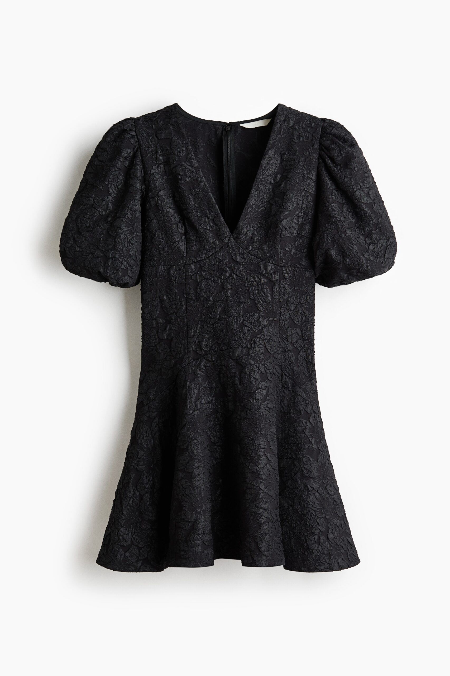H & M - Jurk met pofmouwen - Zwart
