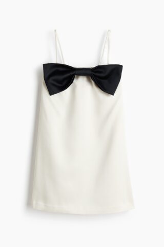 H & M - Bandeaujurk met strik - Wit