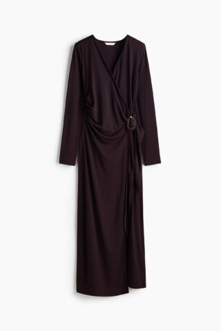 H & M - MAMA Voedingsjurk met overslag - Bordeauxrood
