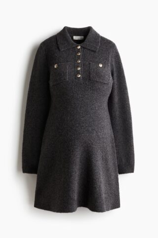 H & M - MAMA Jurk met lange mouwen - Donkergrijs