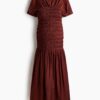 H & M - MAMA Jurk met smokwerk - Roestbruin