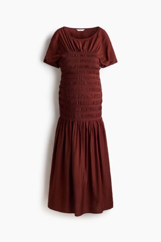 H & M - MAMA Jurk met smokwerk - Roestbruin