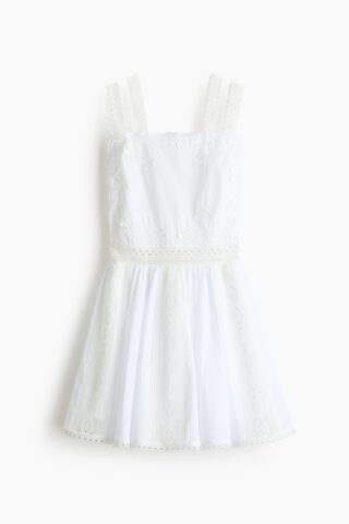 H & M - Strappy jurk met kant - Wit