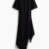 H & M - Tricot jurk met kant - Zwart