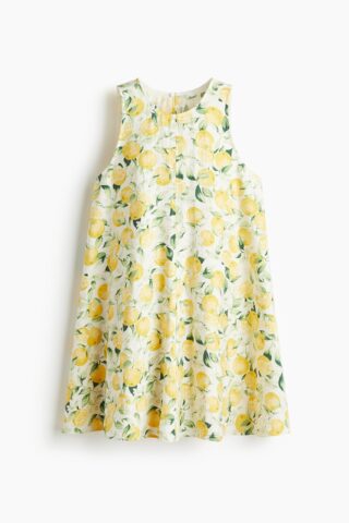 H & M - Shift-jurk - Wit/Sinaasappels