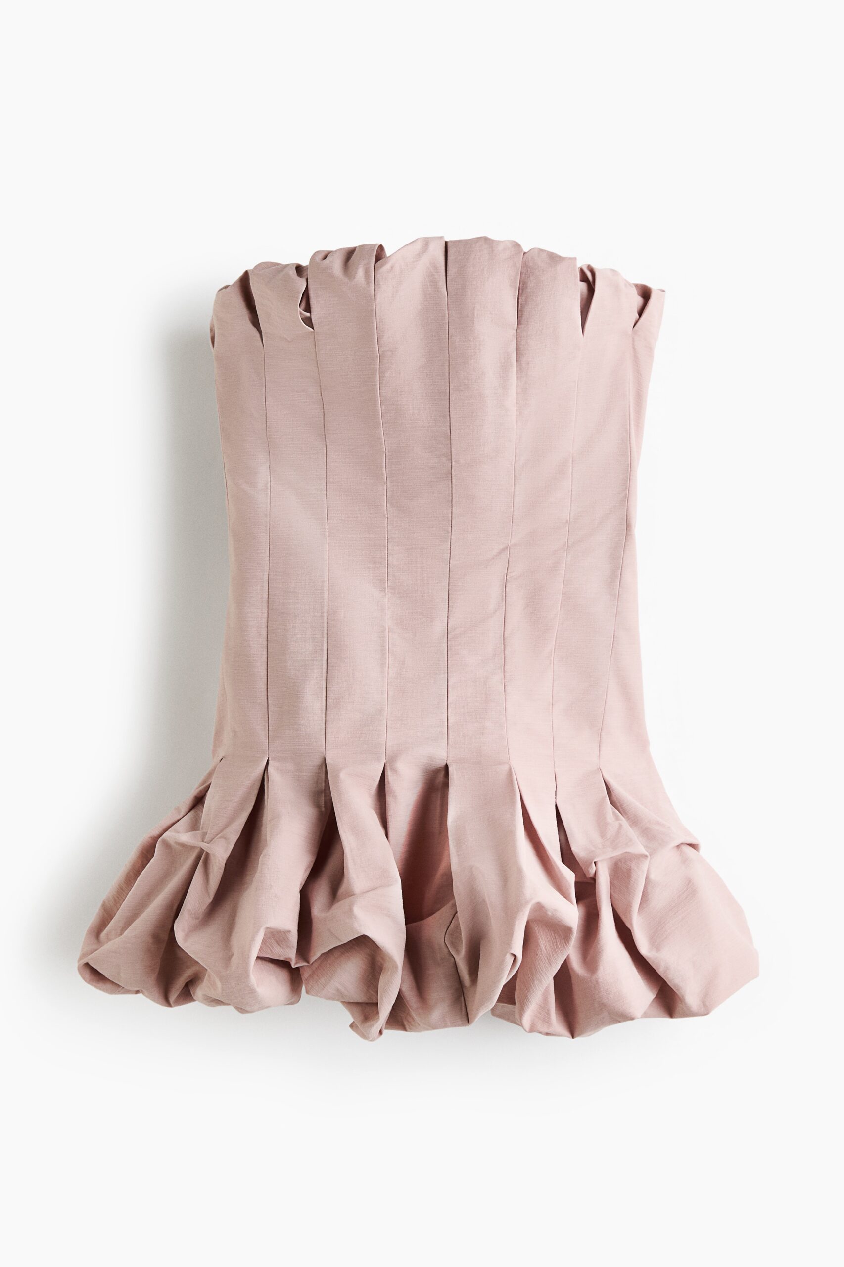 H & M - Bubble-hem bandeaujurk - Dusty Lichtroze
