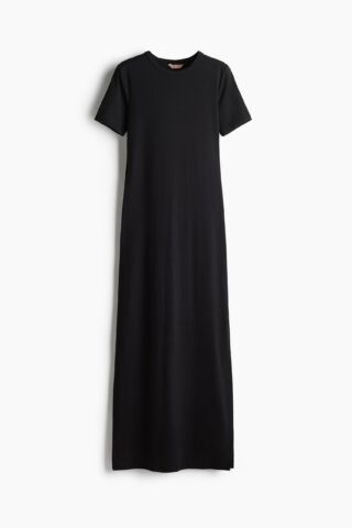 H & M - Lange T-shirtjurk - Zwart