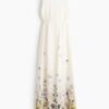 H & M - MAMA Lange jurk met strik - Wit/Bloemen