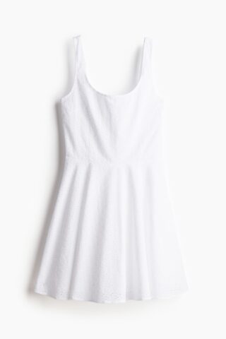 H & M - Jurk met broderie anglaise - Wit