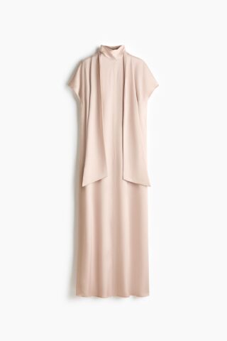 H & M - Maxi-jurk met sjaaldetail - Poederroze