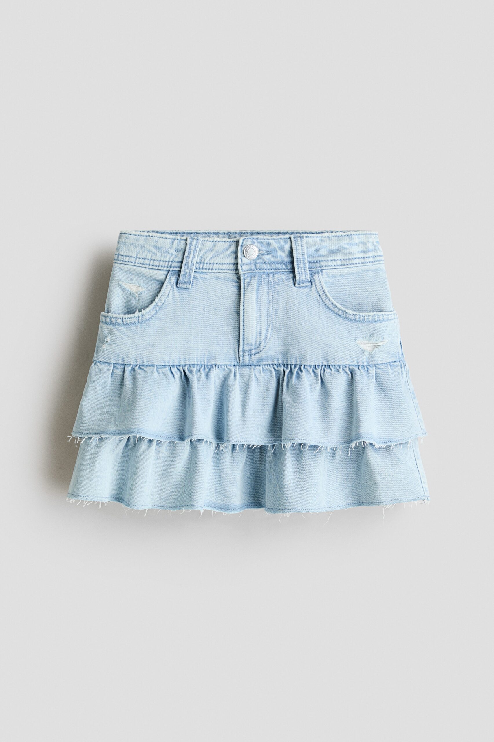 H & M - Denim volantrok - Licht Denimblauw