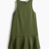 H & M - A-linejurk - Donkergroen
