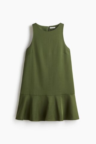 H & M - A-linejurk - Donkergroen