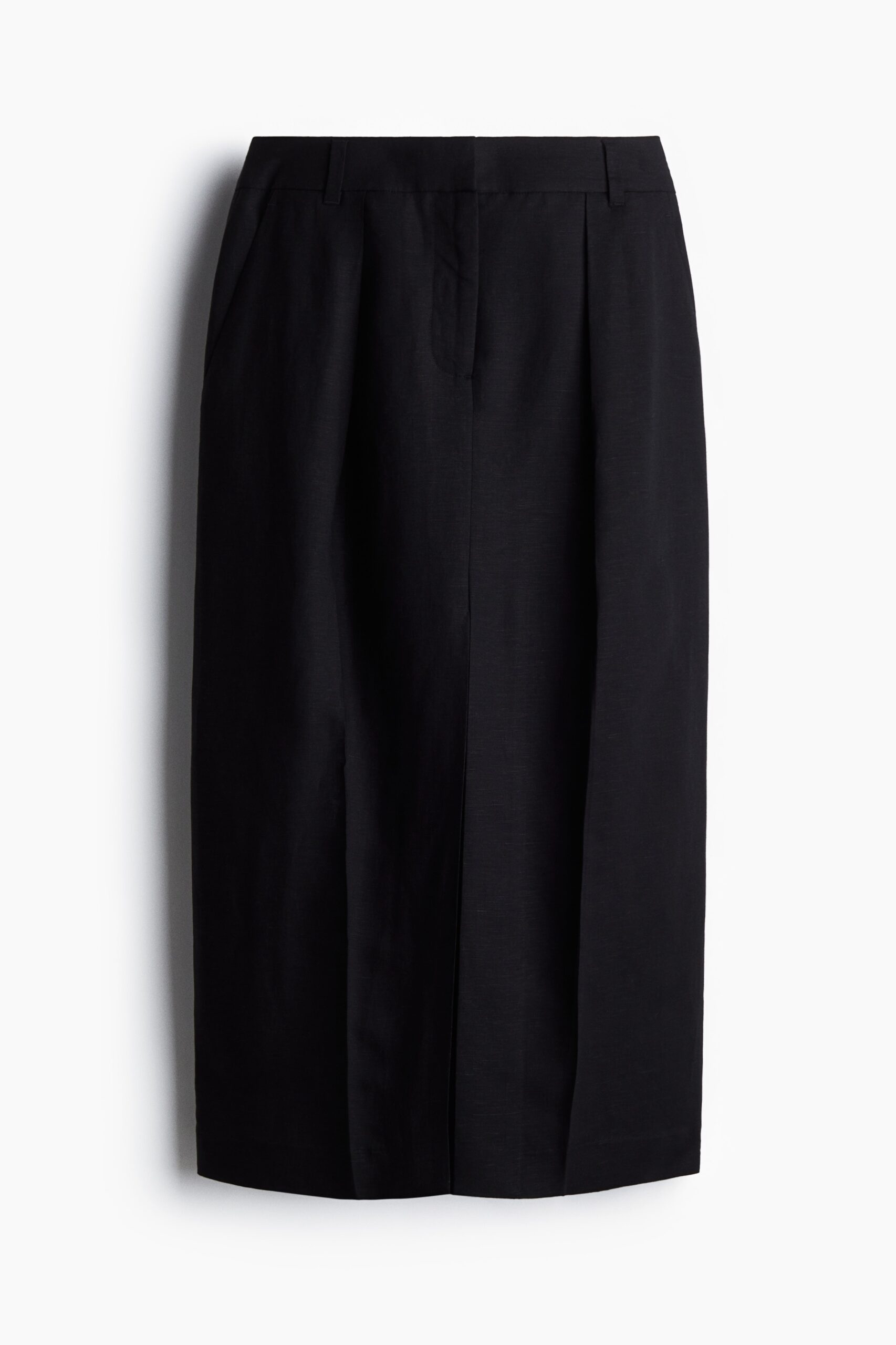 H & M - Kokerrok van linnenmix - Zwart