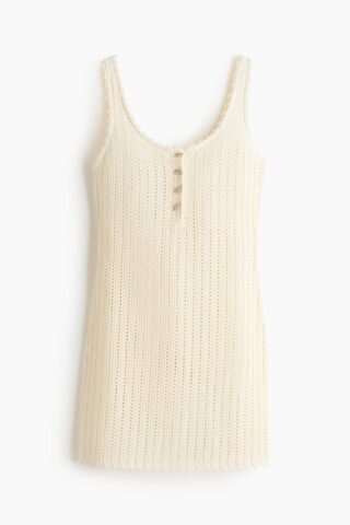 H & M - Mini-jurk met gehaakte look - Roomwit