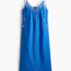 H & M - Jurk met broderie anglaise - Blauw