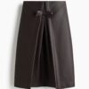 H & M - Rok met strikje - Donkerbruin