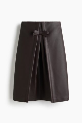 H & M - Rok met strikje - Donkerbruin