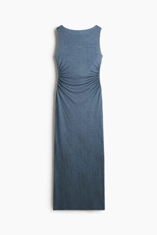 H & M - Bodyconjurk met flockprint - Dusty Donkerturkoois