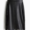 H & M - Gecoate rok met franje - Zwart