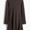 H & M - Gebreide mini-jurk - Donkerbruin Gemêleerd