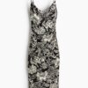 H & M - Strappy jurk van interlocktricot - Zwart/Bloemen