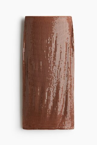 H & M - Rok met pailletten - Bruin