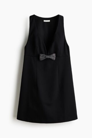 H & M - Jurk met strik - Zwart