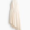 H & M - Asymmetrische halterjurk - Roomwit