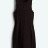 H & M - Jurk met cutout achter - Donkerbruin